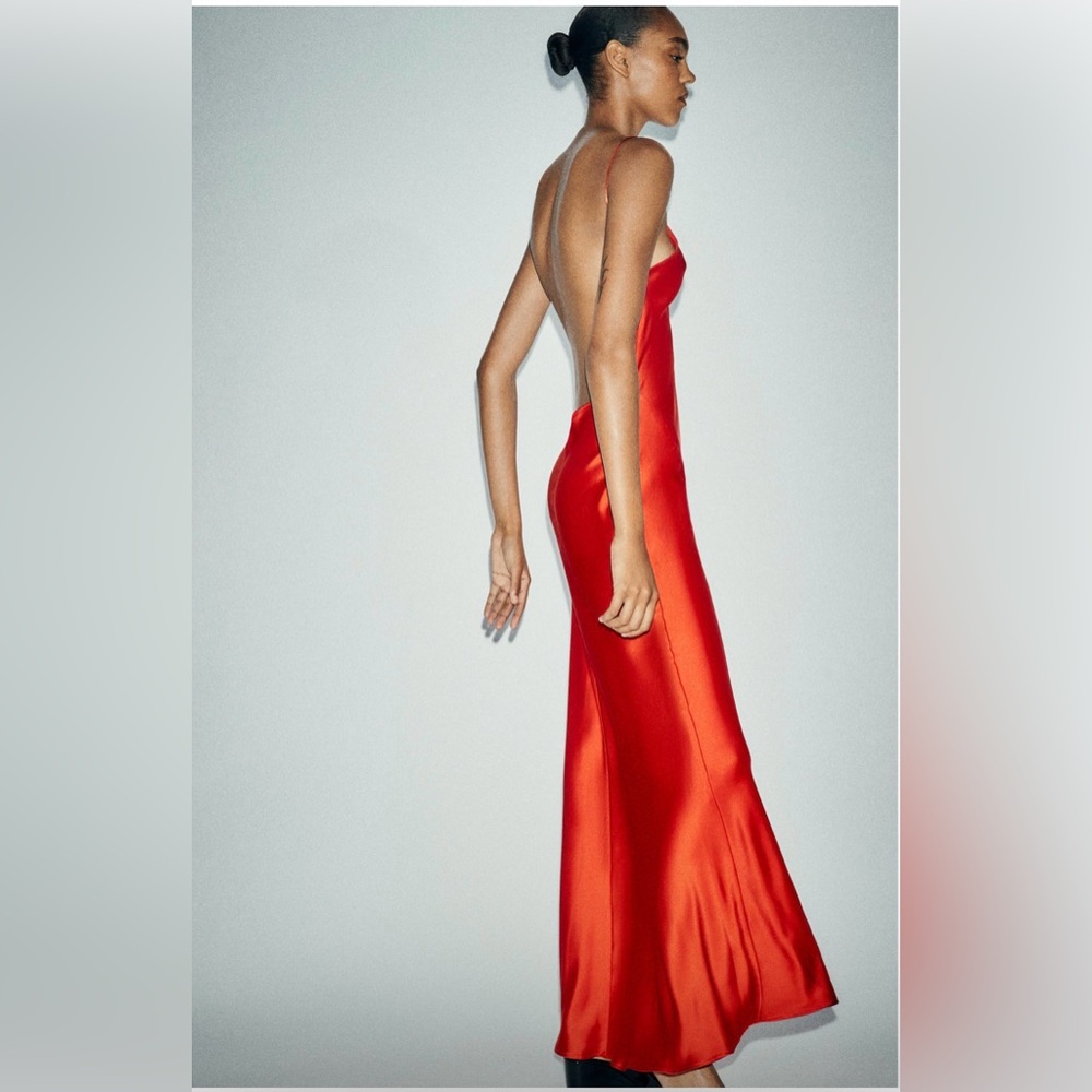Zara satin open back dress - Picture 2 of 5